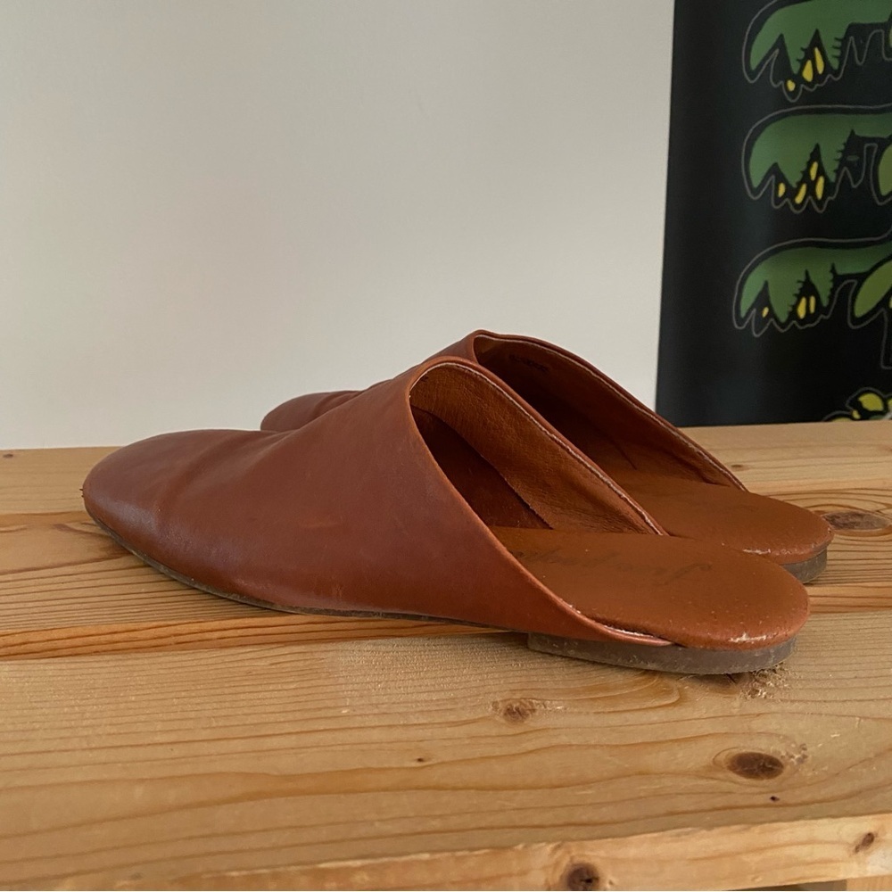 Free People Brown Leather Reese Mule Flats 37 - Picture 11 of 14
